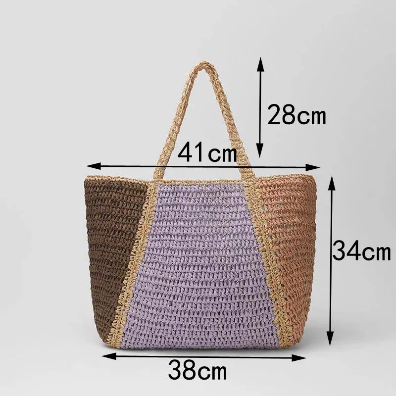French Riviera Woven Tote Bag