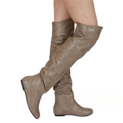 Square Block Heel Platform Side Zipper Autumn Knee High Boots