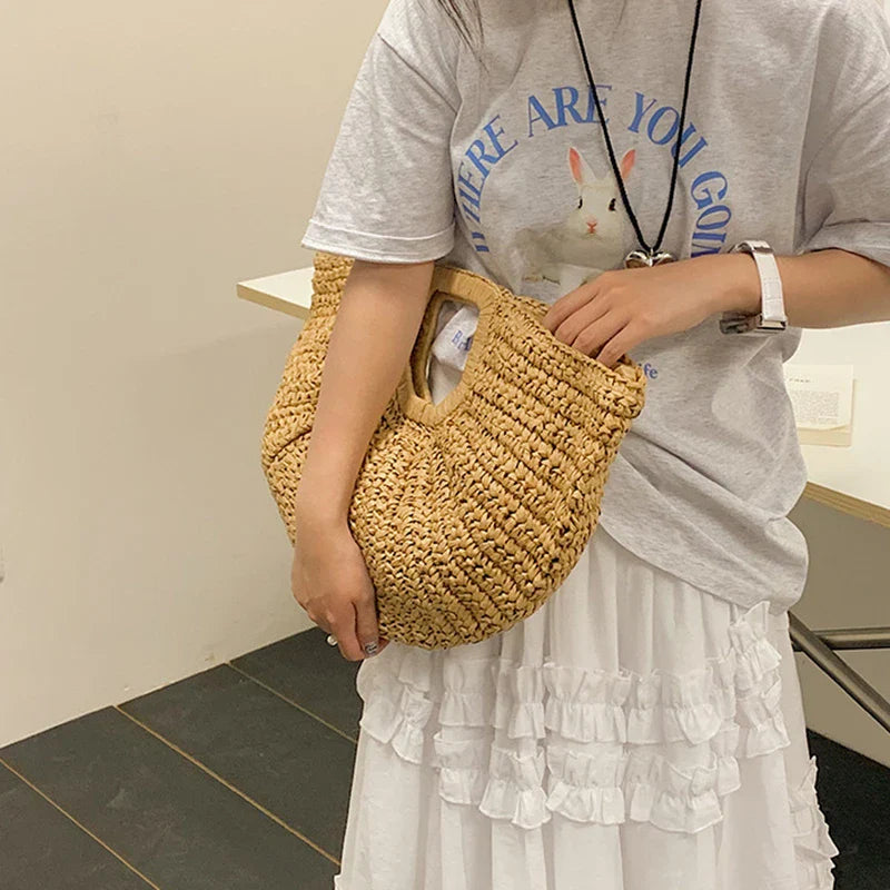 Golden Dune Half-Moon Tote Bag