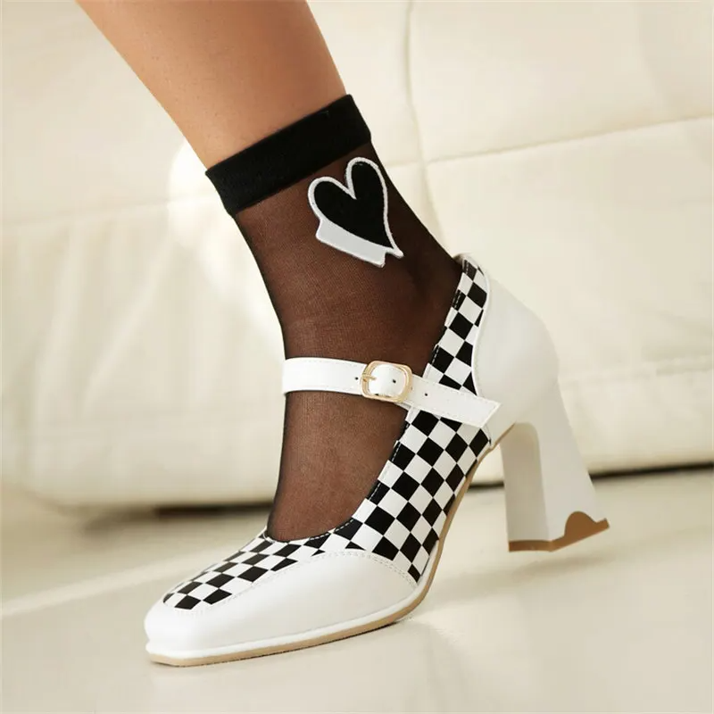 Corsa Checkered Square Heels