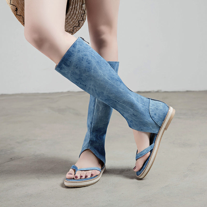 Olivia Denim Gladiator Sandals