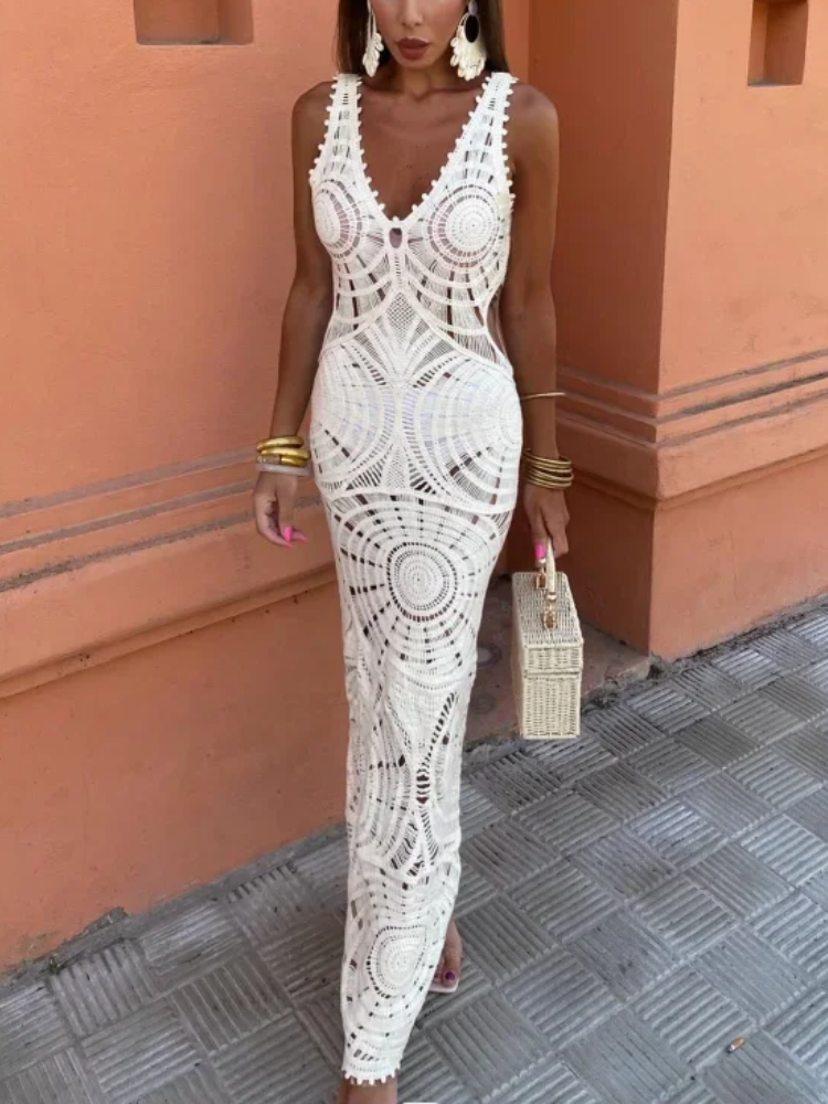 Crochet Lace Long Dress