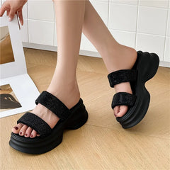 Serena Glit Platform Slippers