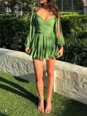 Sexy Sleeve Split Mini Dress