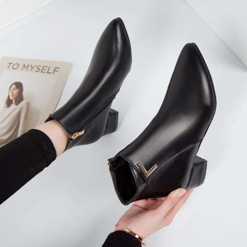 Waterproof Plus Size Comfortable Soft Bottom Platform Ankle Boot