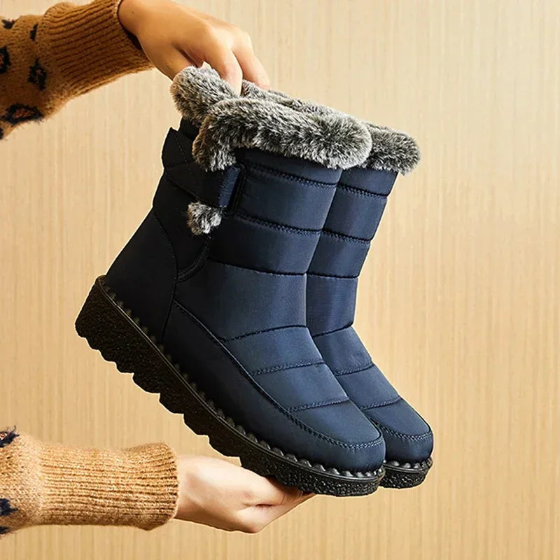 Boots Snow Plush Shoes Woman Platform Women's Boots Flat Keep Warm Shoes Casual Plus Size Boots Botas Mujer