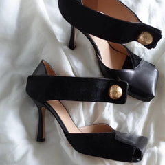 Brand Square Head Party Thin Heels Gladiator High Heel