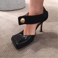 Brand Square Head Party Thin Heels Gladiator High Heel