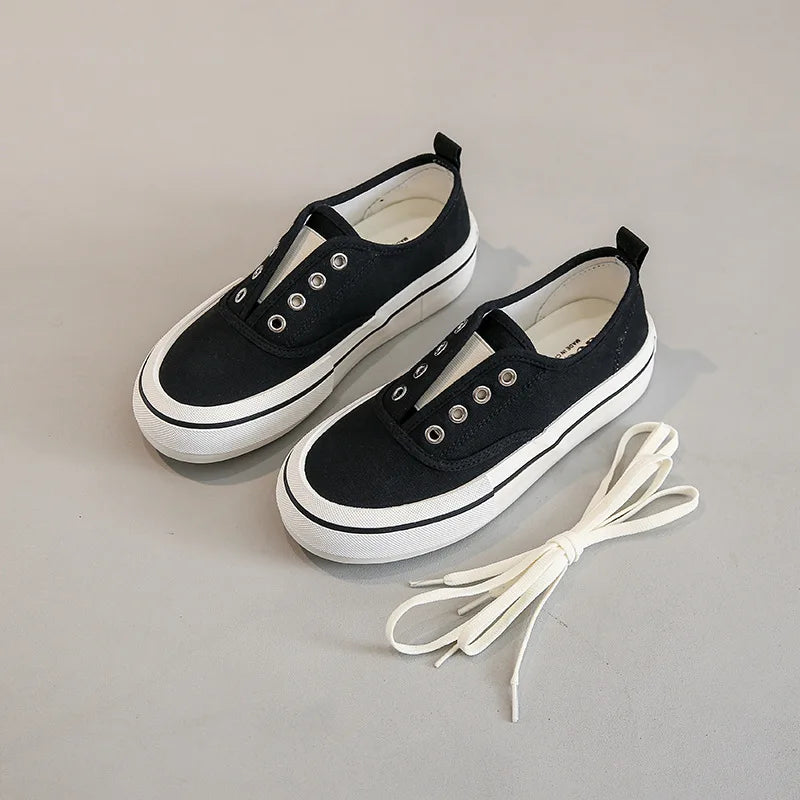Canvas Lace Up Shallow Casual Solid Color Comfort Runner Outsole Skateboard