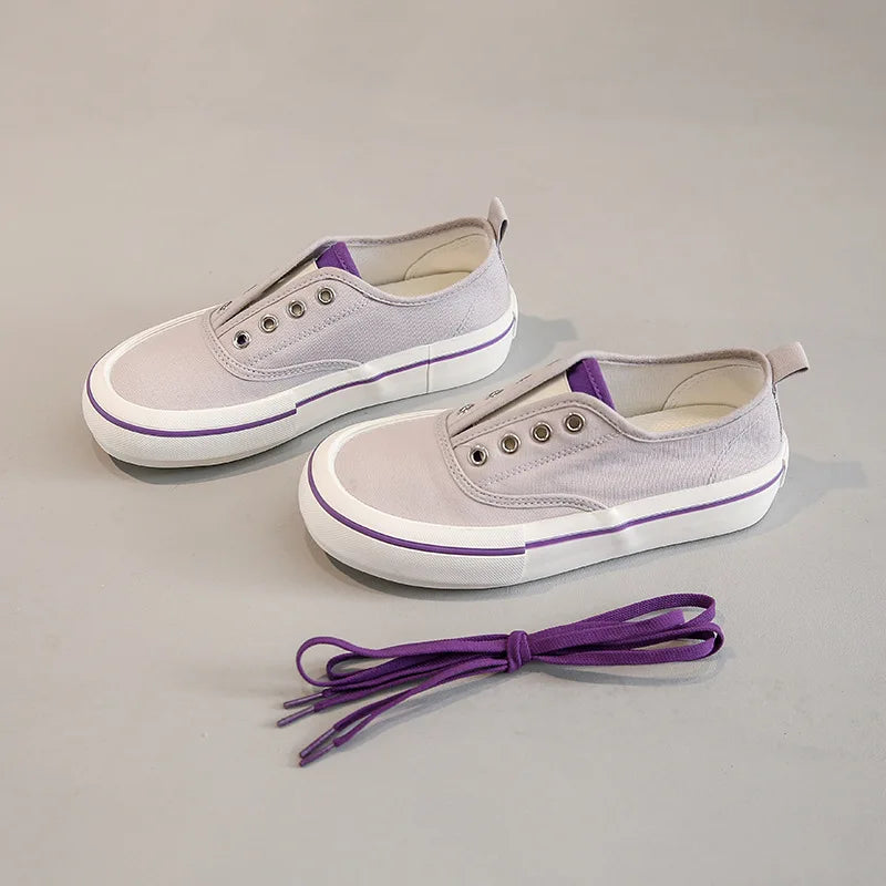 Canvas Lace Up Shallow Casual Solid Color Comfort Runner Outsole Skateboard