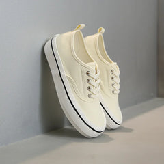 Canvas Lace Up Shallow Casual Solid Color Comfort Runner Outsole Skateboard