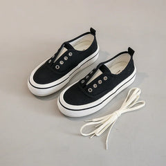 Canvas Lace Up Shallow Casual Solid Color Comfort Runner Outsole Skateboard