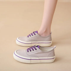 Canvas Lace Up Shallow Casual Solid Color Comfort Runner Outsole Skateboard