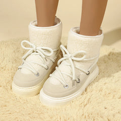 Cold-proof Lace Up Waterproof Anti-slip Short Snow Boot