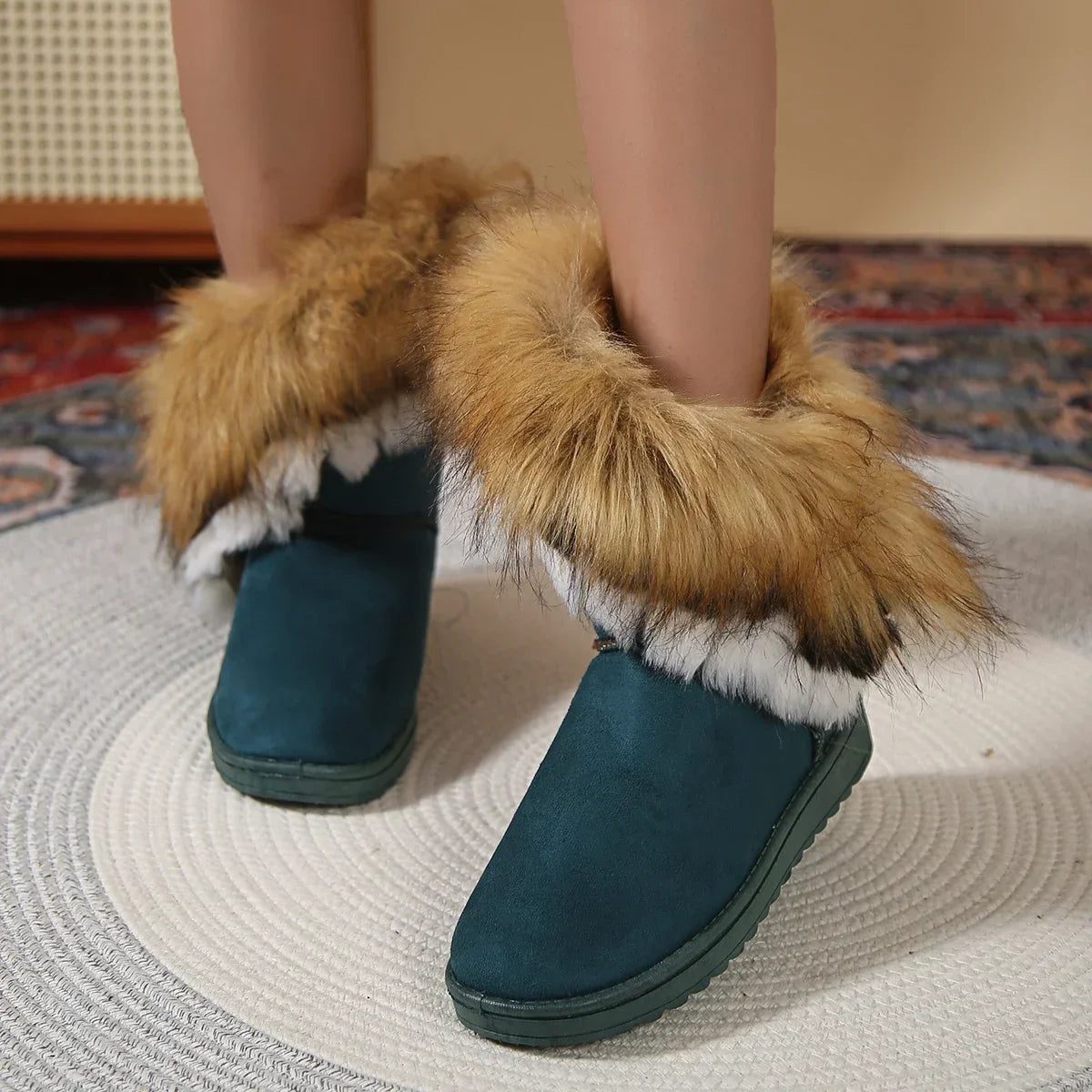Fleece Thickened Warm Flat Non-slip Snow Boot
