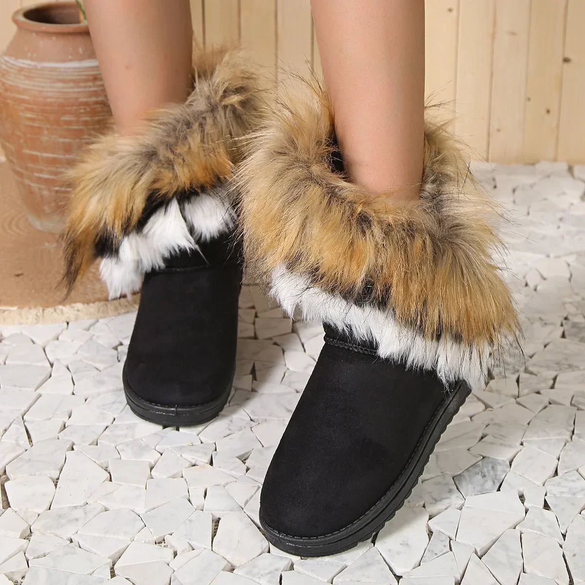Fleece Thickened Warm Flat Non-slip Snow Boot