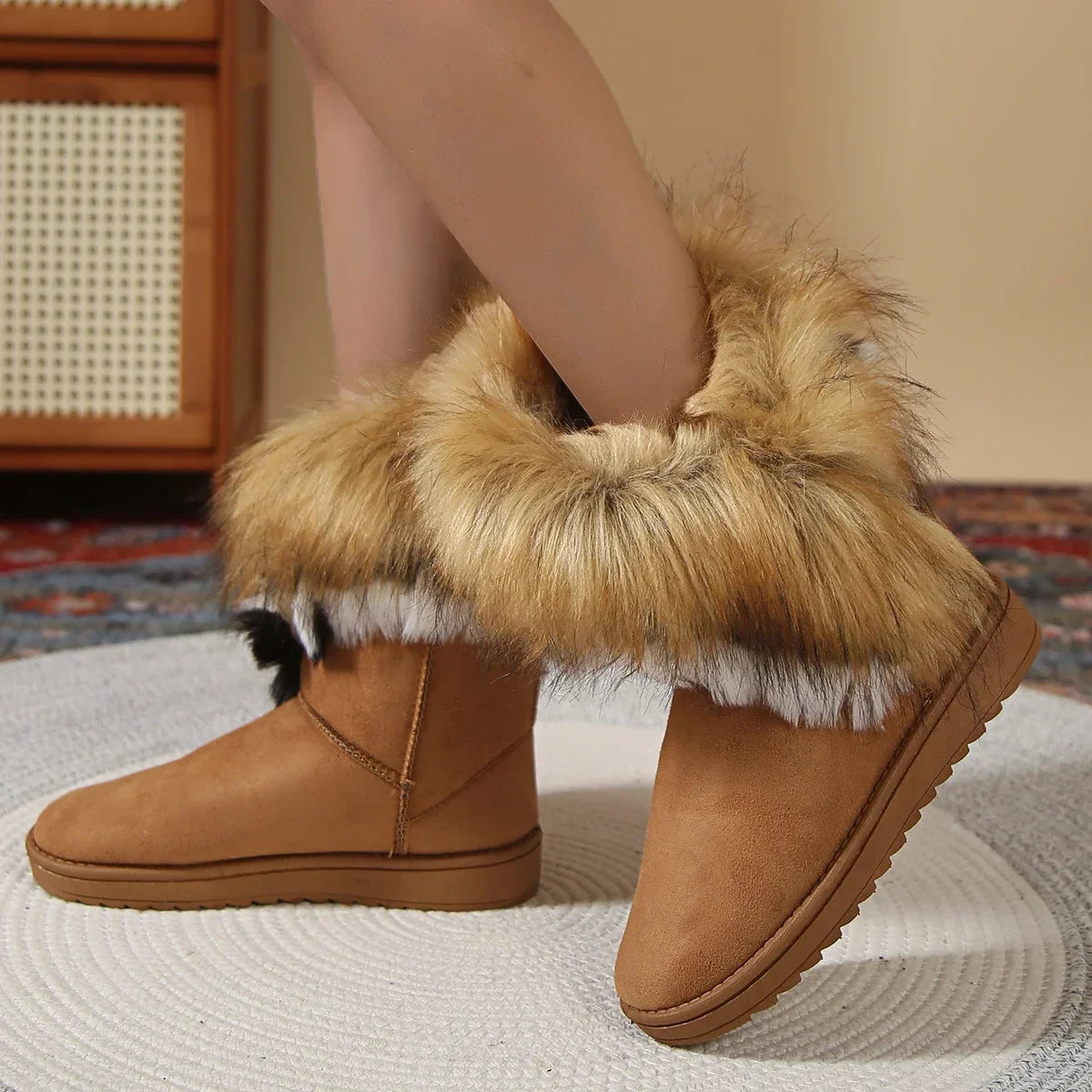 Fleece Thickened Warm Flat Non-slip Snow Boot