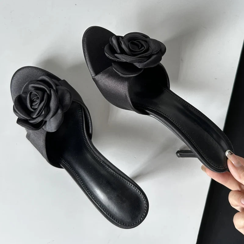 Narrow Band Party Stripper Slippers Mules Slides Shoes Low Heel Pumps