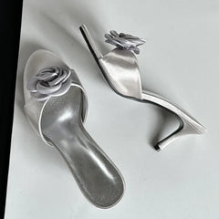Narrow Band Party Stripper Slippers Mules Slides Shoes Low Heel Pumps