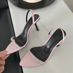Elegant Buckle Pointed Toe Ankle Strap Thin Highs Party Shoes Low Heel Pumps