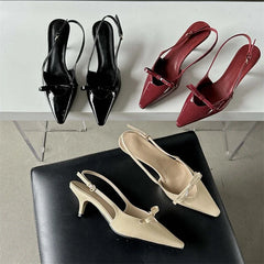 Pointed Toe Elegant Slingbacks Buckle Strap Thins Wedding Party Mules Shoes Low Heel Pumps