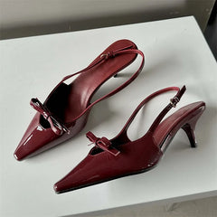 Pointed Toe Elegant Slingbacks Buckle Strap Thins Wedding Party Mules Shoes Low Heel Pumps