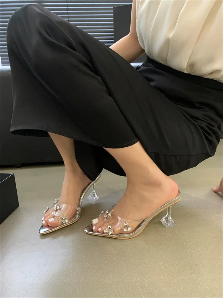 Diamond PVC Transparent Pointed Toe