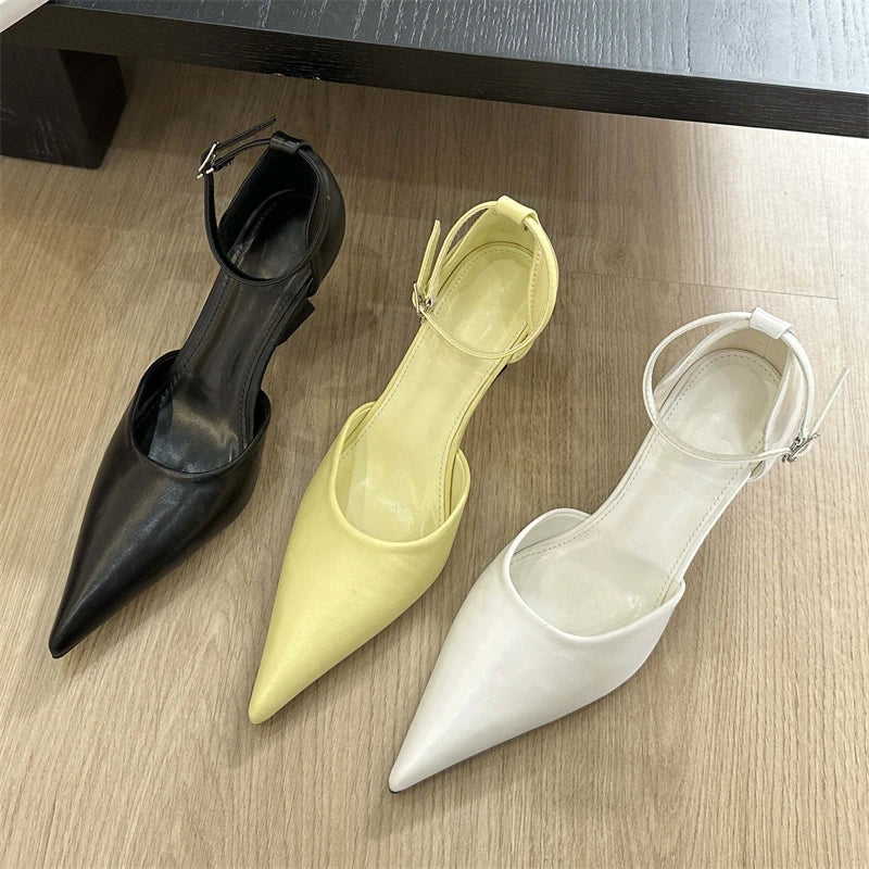 Spring Candy Pointed Toe Slingback Wedges Highs Party Prom Mules Shoes Low Heel Pumps