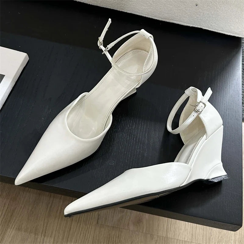 Spring Candy Pointed Toe Slingback Wedges Highs Party Prom Mules Shoes Low Heel Pumps