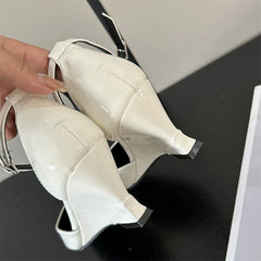Spring Pointed Toe Wedges Highs Slingback Party Prom Mules Shoes Low Heel Pumps