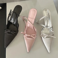 Spring Pointed Toe Buckle Strap Thin Highs Party Stripper Dance Mules Shoes Low Heel Pumps