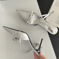 Spring Pointed Toe Buckle Strap Thin Highs Party Stripper Dance Mules Shoes Low Heel Pumps