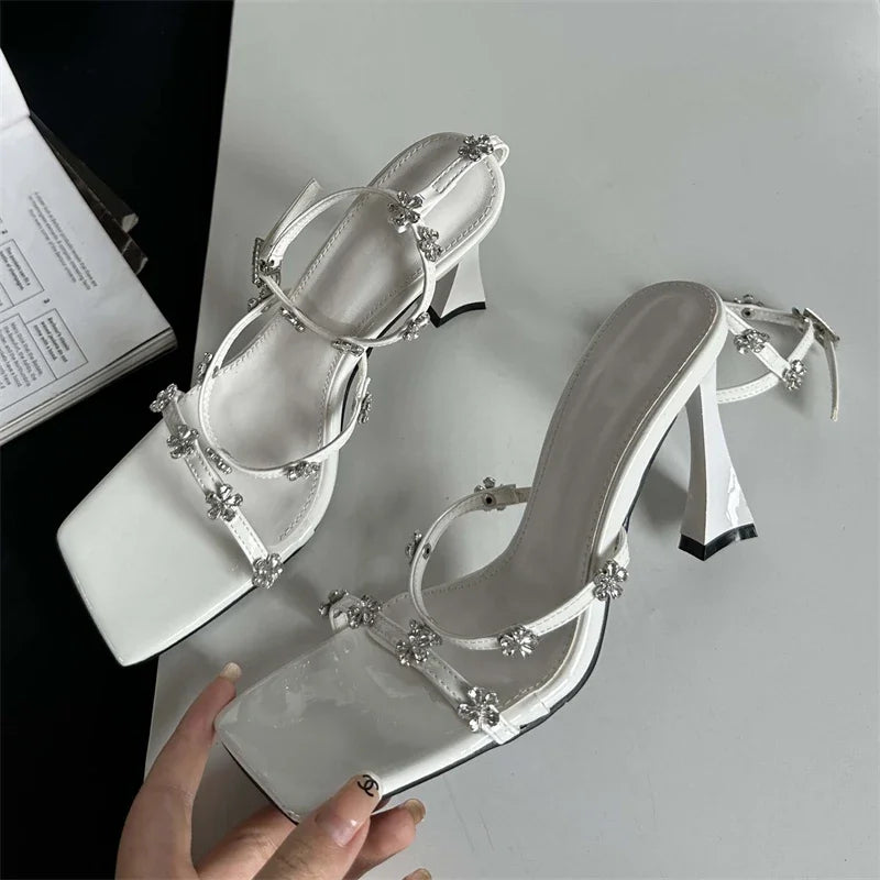Square Toe Party Dress Low Heel Pumps