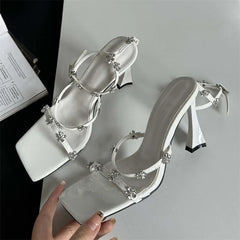 Square Toe Party Dress Low Heel Pumps