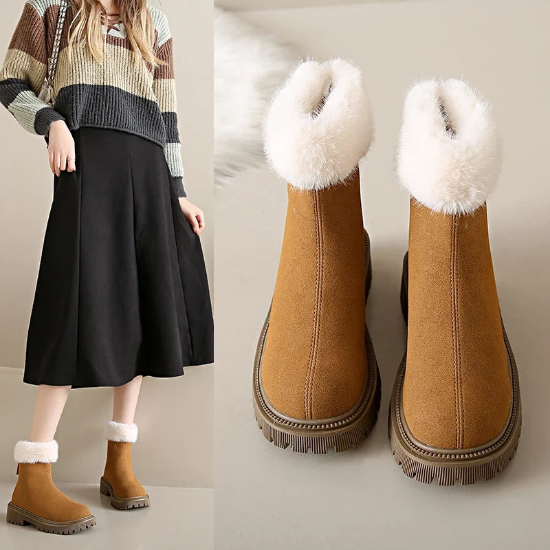 and Versatile Cotton Boots Botas De Mujer
