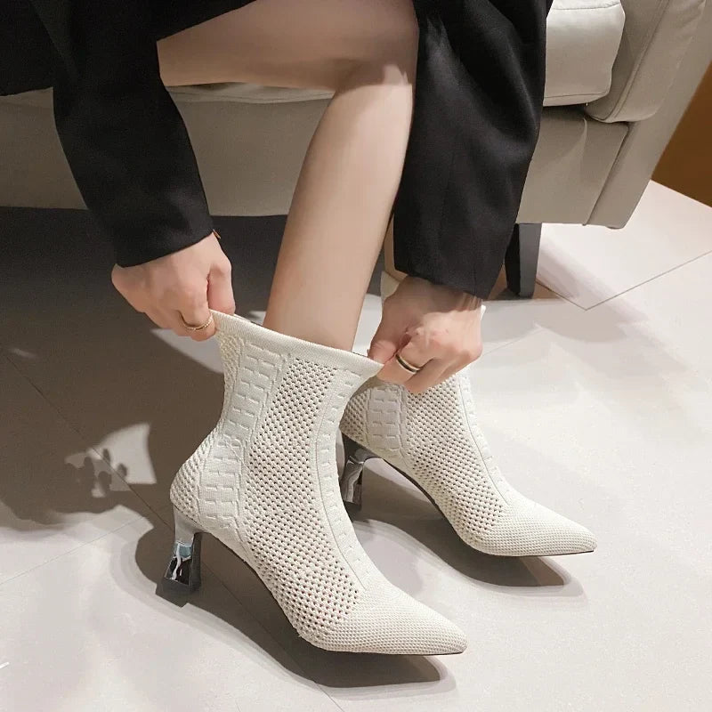 Knitted Breathable Casual Versatile Stretch Plus Size Ankle Boot