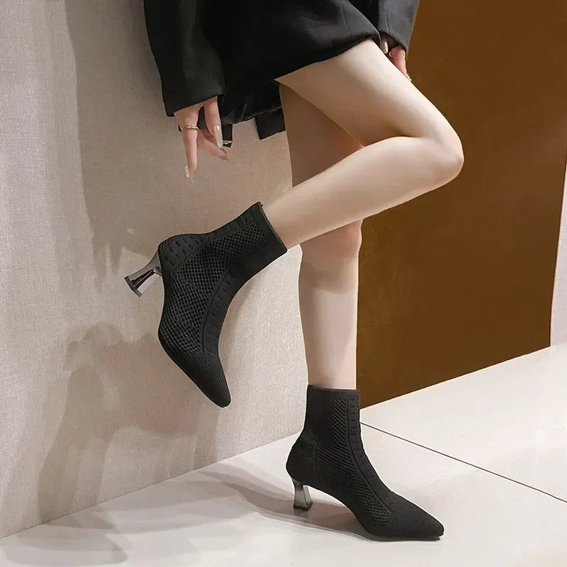 Knitted Breathable Casual Versatile Stretch Plus Size Ankle Boot