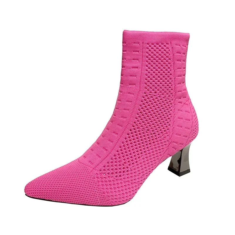 Knitted Breathable Casual Versatile Stretch Plus Size Ankle Boot