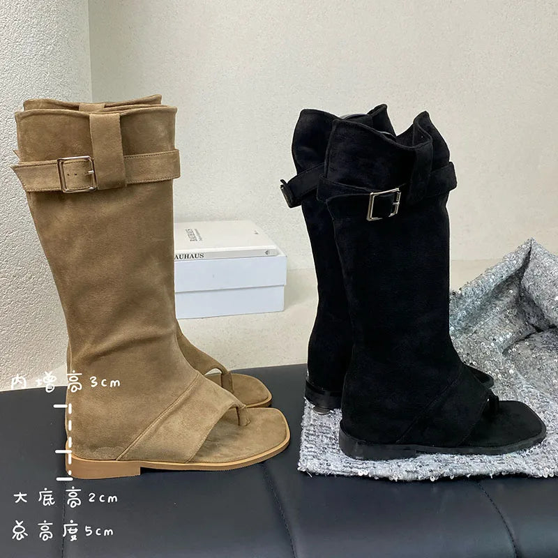 Trendy Elegant Pointed Toe Knee High Boots