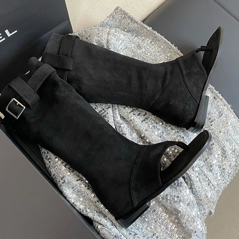 Trendy Elegant Pointed Toe Knee High Boots