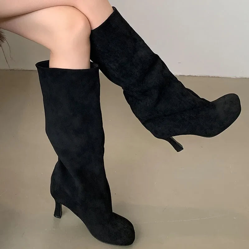 Modern Comfortable Pointed Toe Knee High Boots