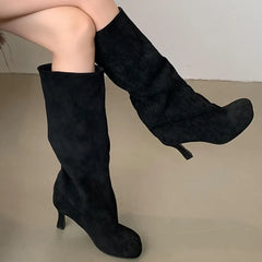 Modern Comfortable Pointed Toe Knee High Boots
