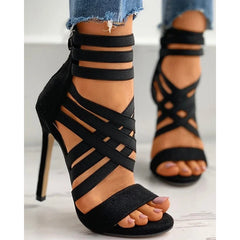 Cisscross Peep Toe High Heel Slingback Casual Thin Heels High Heel