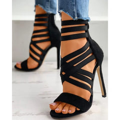 Cisscross Peep Toe High Heel Slingback Casual Thin Heels High Heel
