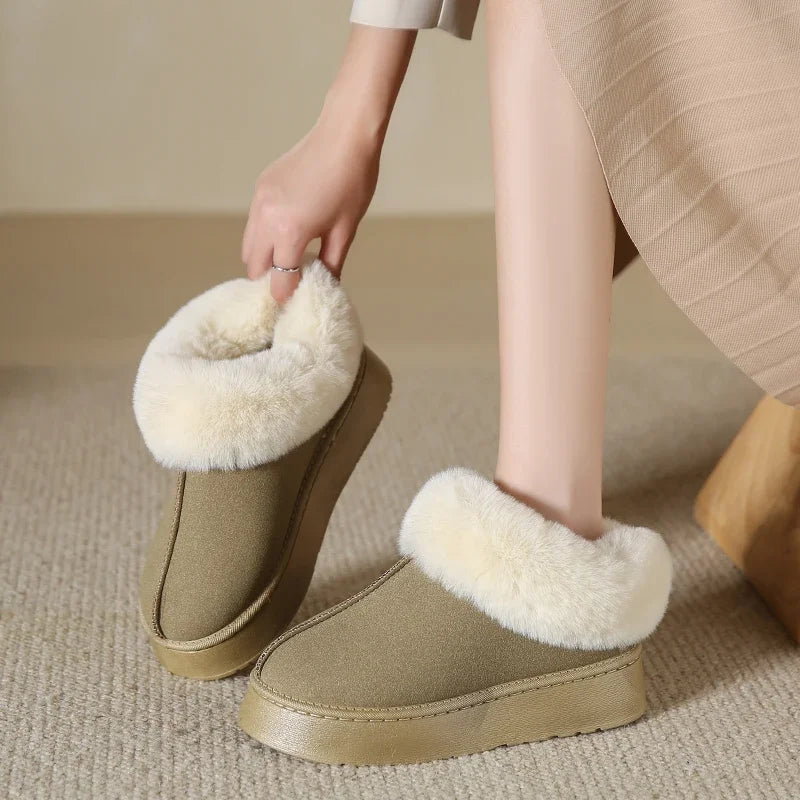Faux Fur Non-Slip Warm Short Comfortable Platform Snow Boot