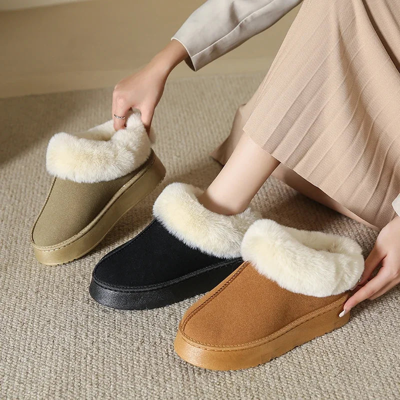Faux Fur Non-Slip Warm Short Comfortable Platform Snow Boot