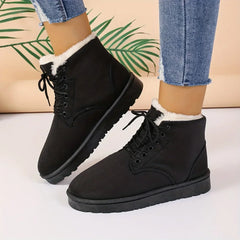 Thermal Lace Up Plush Lined Warm Outdoor Short Snow Boot