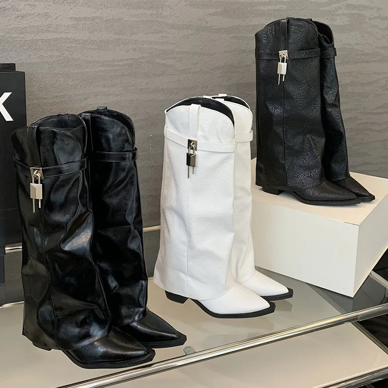 Modern Chic Stylish Trendy Comfortable Pointed Toe Knee High Boots