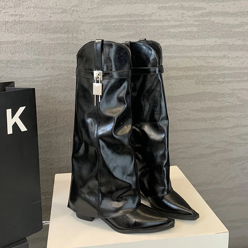 Modern Chic Stylish Trendy Comfortable Pointed Toe Knee High Boots
