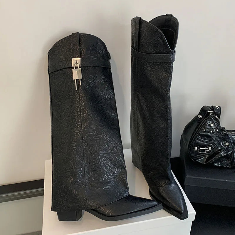 Modern Chic Stylish Trendy Comfortable Pointed Toe Knee High Boots